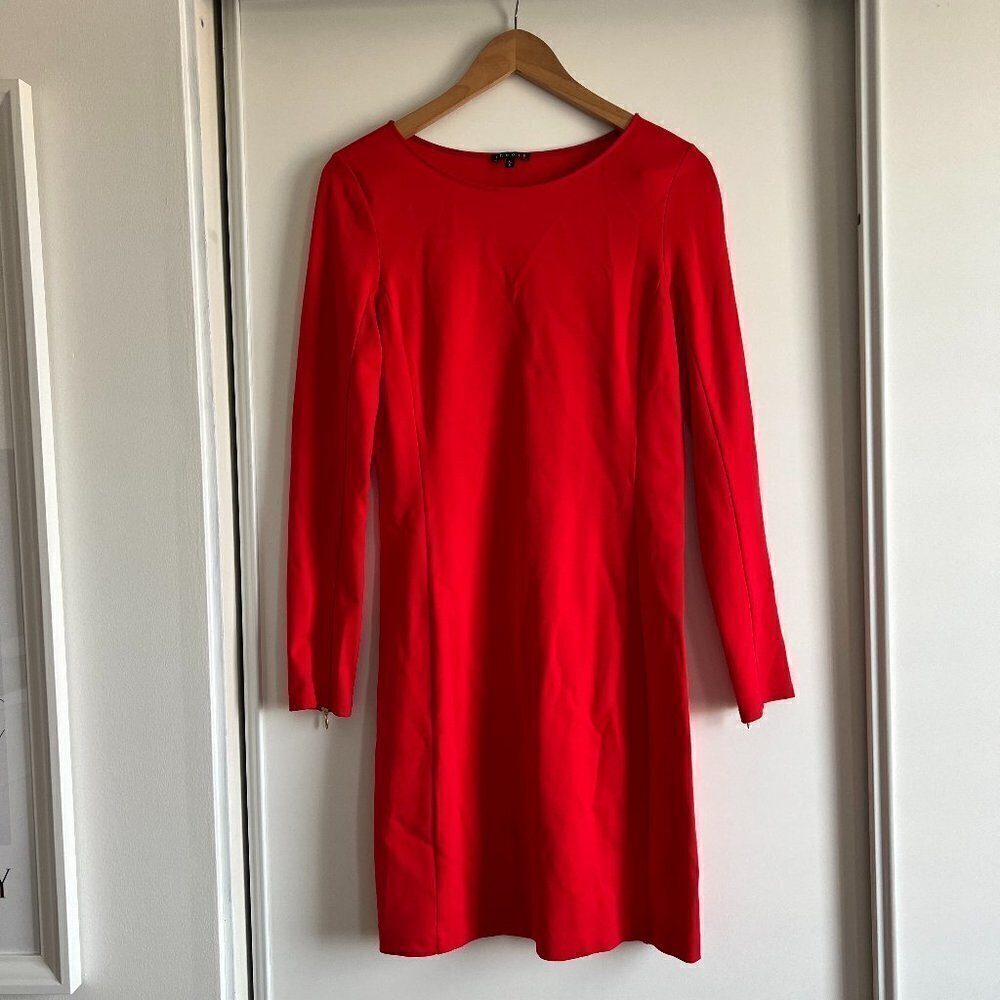 Theory | Kalion Midi Red Dress - Picture 4 of 6